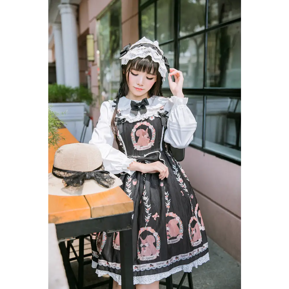 Gorgeous Lolita Dress with Squirrel Cameo in Various Colors and Sleeves - Dress