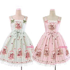 Gorgeous Lolita Dress with Squirrel Cameo in Various Colors and Sleeves - pink sleeveless / S - Dress