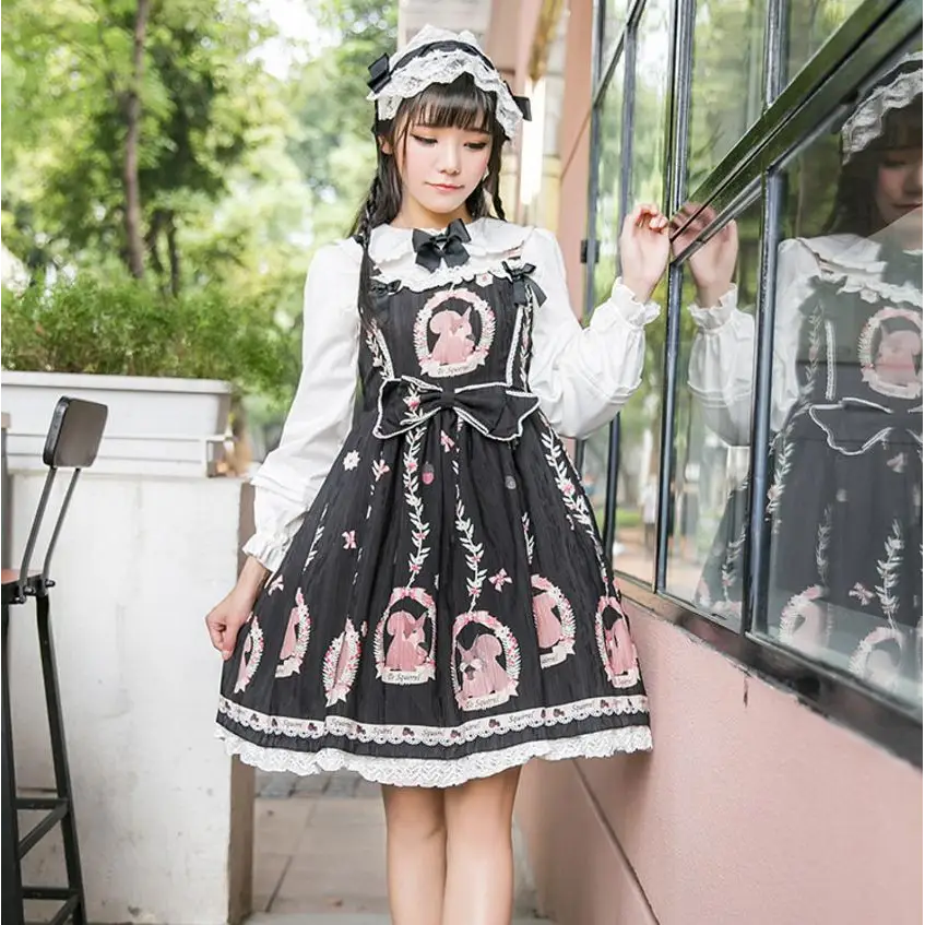 Gorgeous Lolita Dress with Squirrel Cameo in Various Colors and Sleeves - Dress