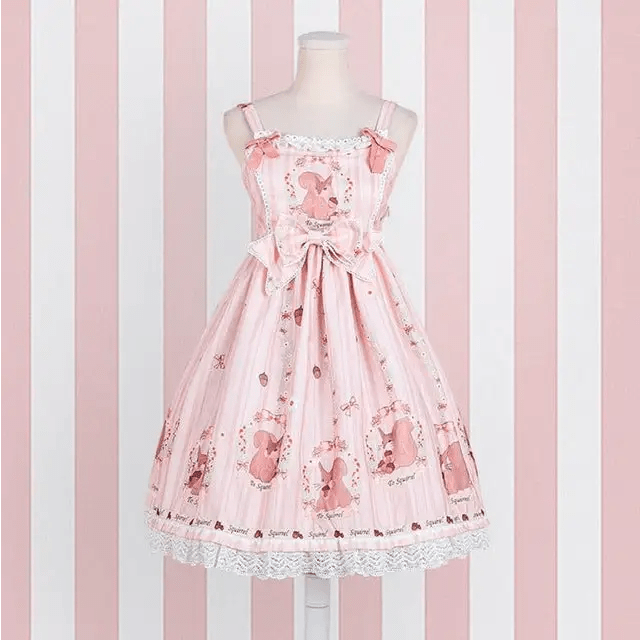 Gorgeous Lolita Dress with Squirrel Cameo in Various Colors and Sleeves - Cosparty