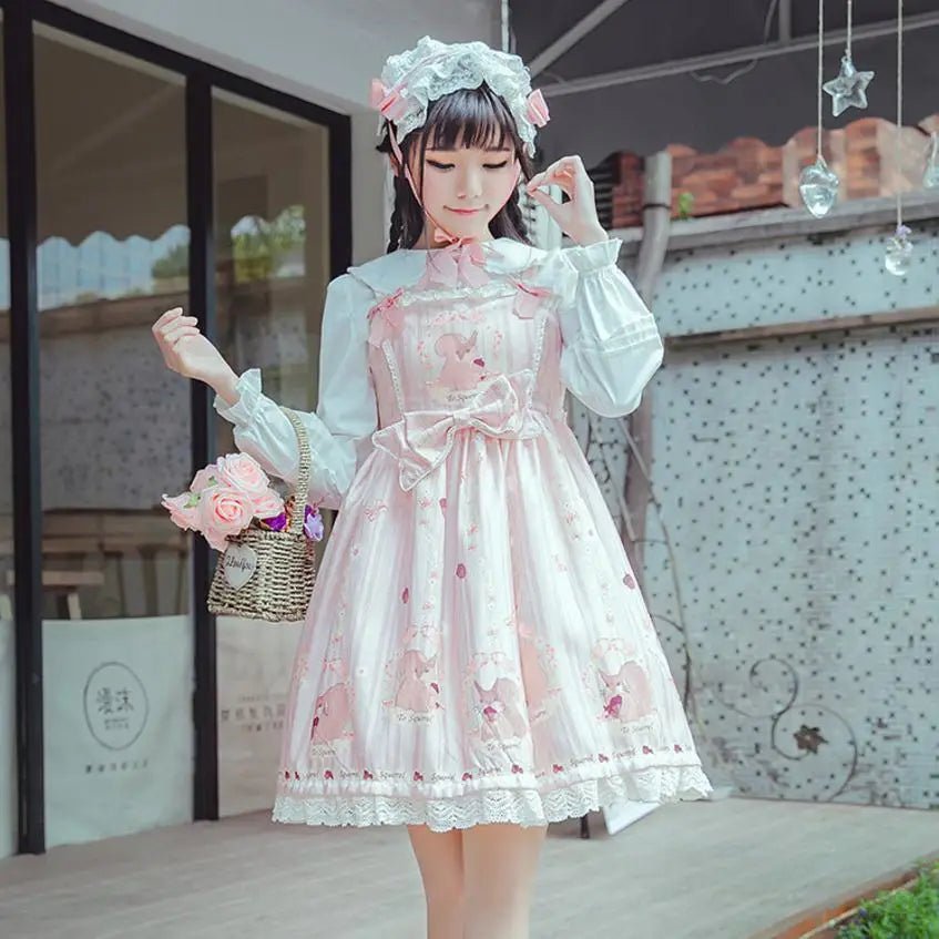 Gorgeous Lolita Dress with Squirrel Cameo in Various Colors and Sleeves - Cosparty