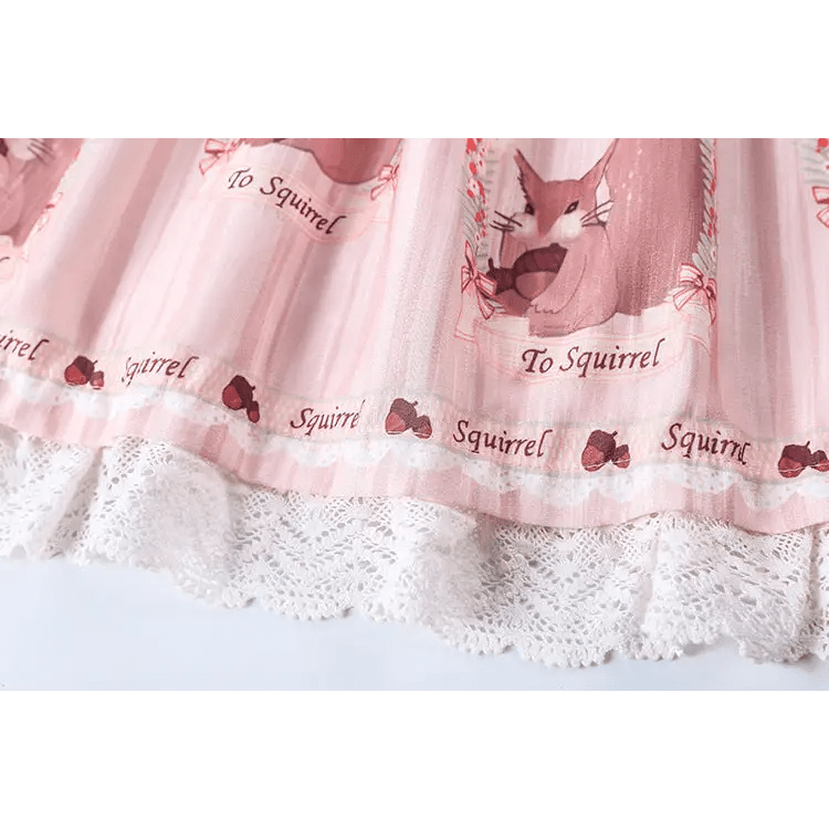 Gorgeous Lolita Dress with Squirrel Cameo in Various Colors and Sleeves - Cosparty