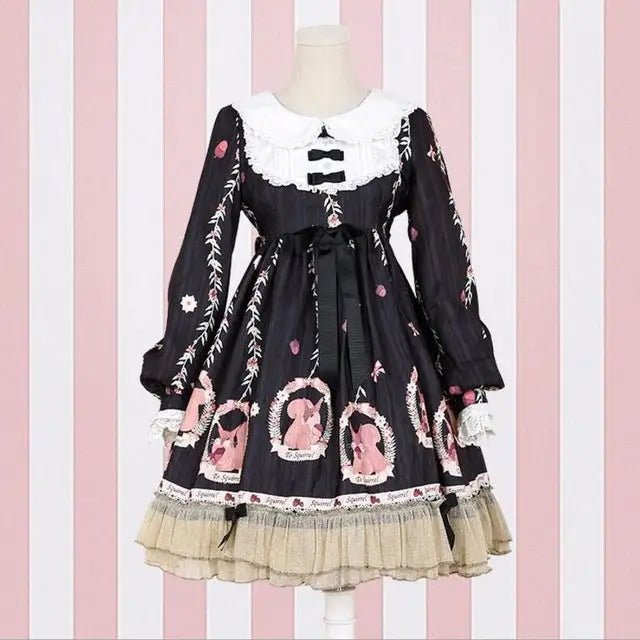 Gorgeous Lolita Dress with Squirrel Cameo in Various Colors and Sleeves - Cosparty