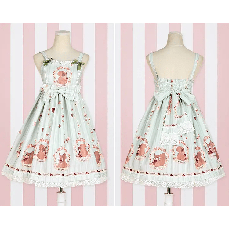 Gorgeous Lolita Dress with Squirrel Cameo in Various Colors and Sleeves - Cosparty