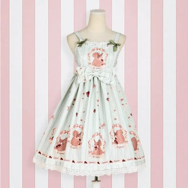 Gorgeous Lolita Dress with Squirrel Cameo in Various Colors and Sleeves - Cosparty