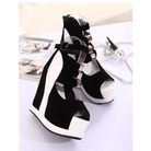 Gorgeous Magenta Pink or White Peep Toe Platform Sandals - Cosparty