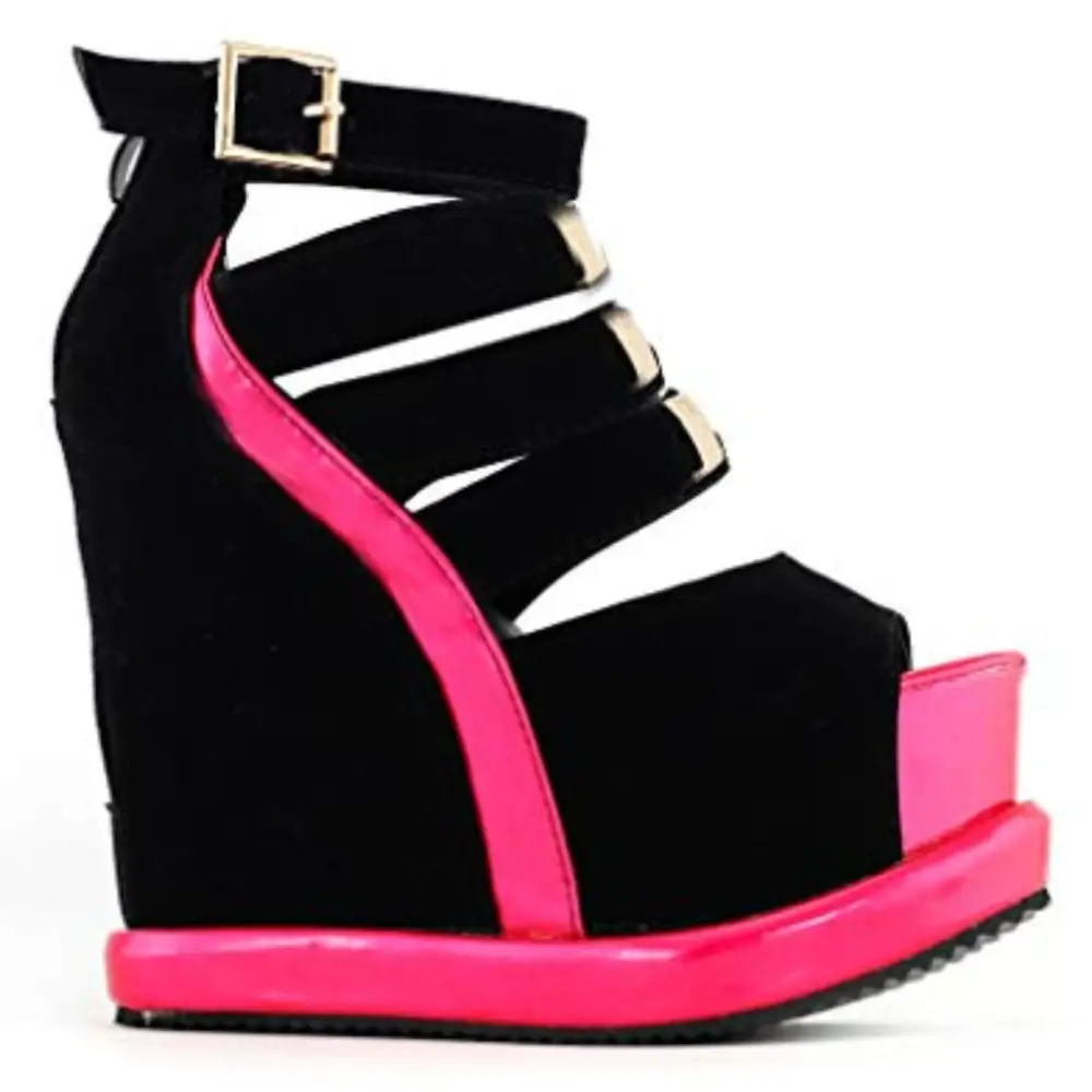 Gorgeous Magenta Pink or White Peep Toe Platform Sandals - Shoes