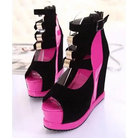 Gorgeous Magenta Pink or White Peep Toe Platform Sandals - Shoes