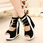 Gorgeous Magenta Pink or White Peep Toe Platform Sandals - Cosparty