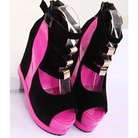 Gorgeous Magenta Pink or White Peep Toe Platform Sandals - Shoes