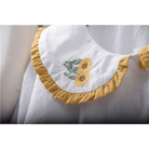 Gorgeous White Peter - Pan Style Sunflower Button - Up Blouse - Cosparty