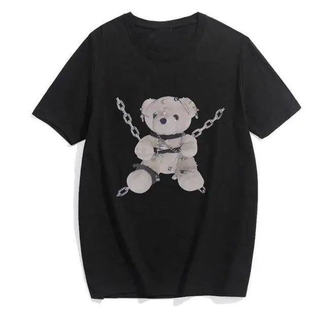 Gothic Chained Bear T-Shirt for Dark - Themed Events - Cosparty