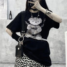 Gothic Chained Bear T-Shirt for Dark - Themed Events - Cosparty