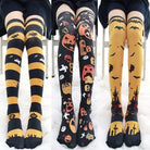 Gothic Halloween Stockings with Spooky Black and Orange Print - stockings