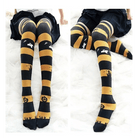 Gothic Halloween Stockings with Spooky Black and Orange Print - Cosparty