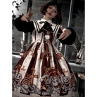 Steampunk Macabre Lolita Dress - White / M - brown dress, dresses, goth girl