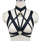 Gothic Inspired O - Ring Chest Harness with Spandex Straps - Cosparty