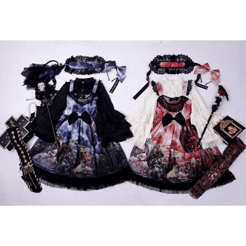 Gothic Lolita Medieval Themed Dress with Dark Victorian Influences - Cosparty