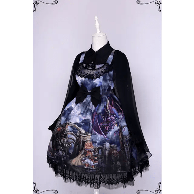 Gothic Lolita Medieval Themed Dress with Dark Victorian Influences - Cosparty
