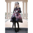 Gothic Lolita Medieval Print Dress Knights Dragons Classic