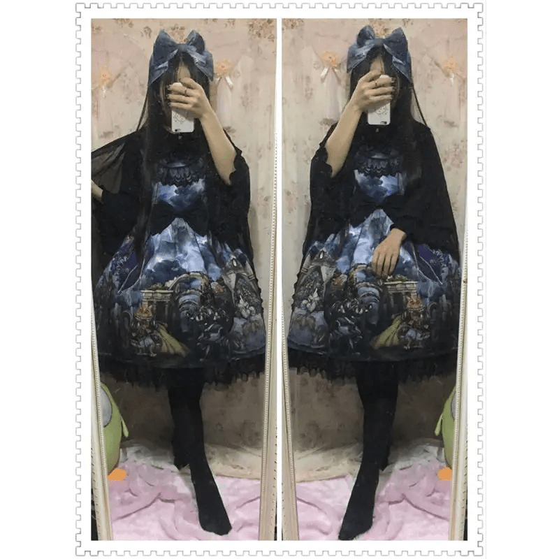 Gothic Lolita Medieval Themed Dress with Dark Victorian Influences - Cosparty