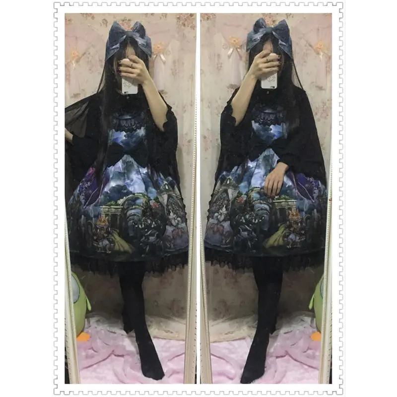 Gothic Lolita Medieval Themed Dress with Dark Victorian Influences - Dress