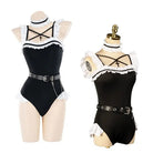 Gothic Priestess Inspired Belted Bodysuit for Dark Occult Aesthetic - Cosparty