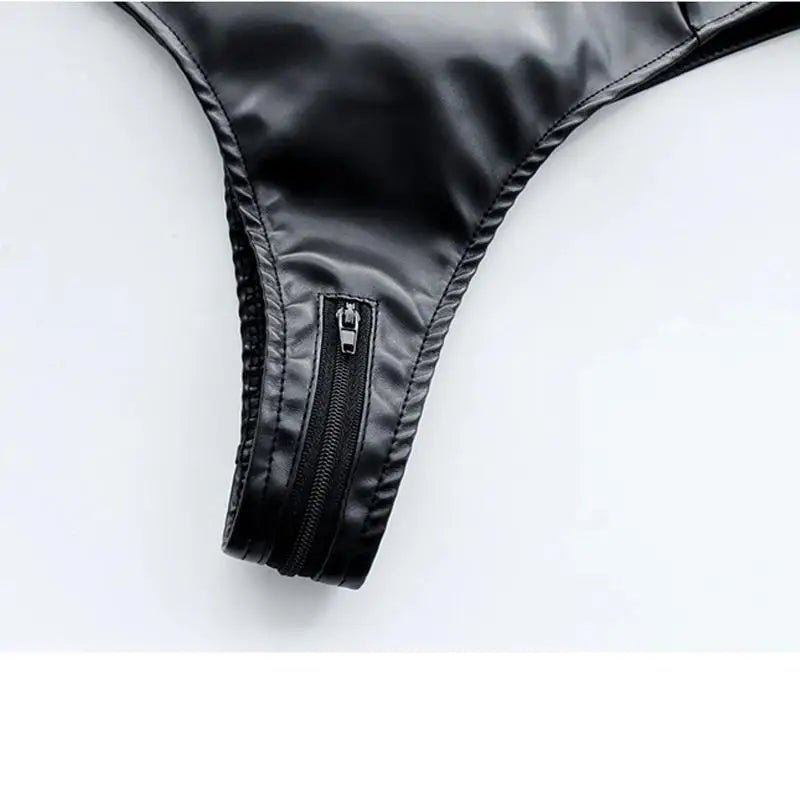 Gothic Sailor Scout Onesie in Black and Red Vegan Leather - Cosparty