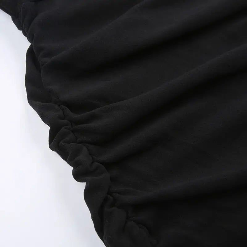 Gothic Winter Dress with White Fur Cuffs and Hemline - Cosparty