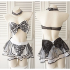 Grey and White Bowknot Lingerie Set for Comfortable Fit - lingerie