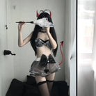 Grey and White Bowknot Lingerie Set for Comfortable Fit - Cosparty