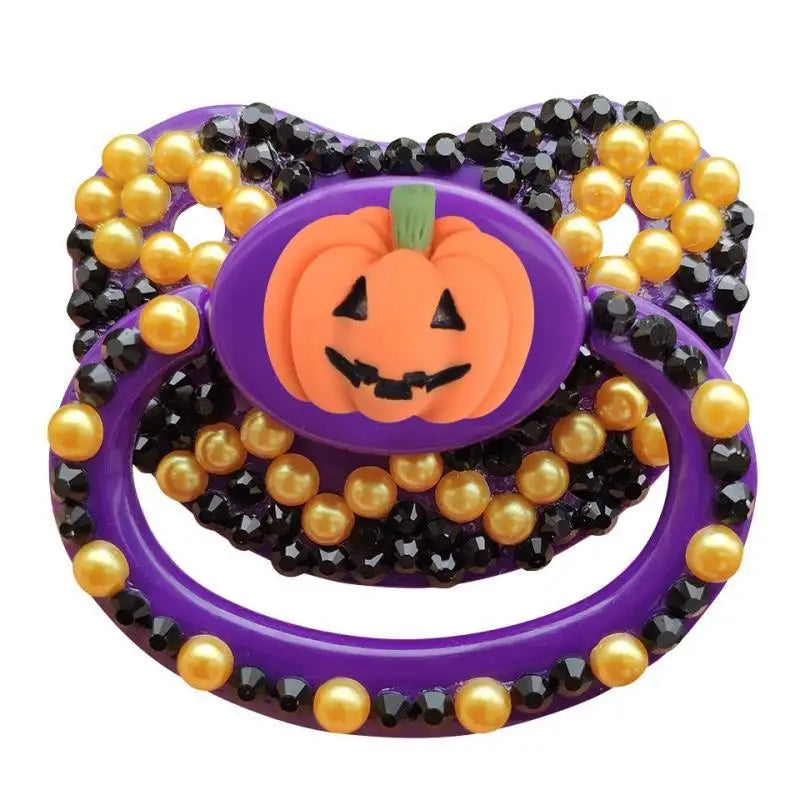 Halloween Adult Pacifier in Black and Purple Silicone - pacifier