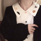 Halloween Inspired Collared Blouse Length 59cm for Year-Round Wear - Shirts & Tops