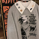Halloween Inspired Collared Blouse Length 59cm for Year - Round Wear - Cosparty