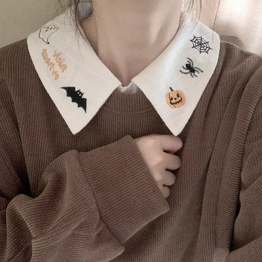Halloween Inspired Collared Blouse Length 59cm for Year - Round Wear - Cosparty