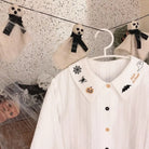 Halloween Inspired Collared Blouse Length 59cm for Year-Round Wear - Shirts & Tops