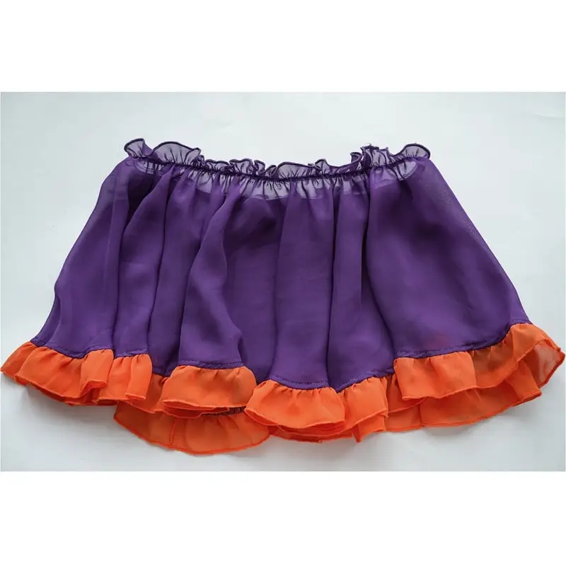 Halloween Inspired Ruffled Maid Lingerie Set in Orange and Purple - Costumes