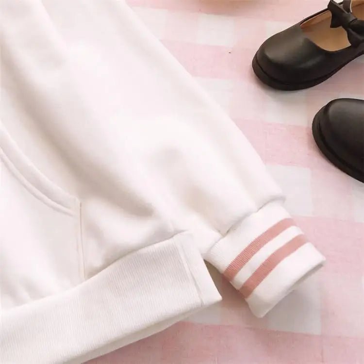 Hand Embroidered Japanese Kitten Hoodie for Kawaii Fashion Lovers - Cosparty