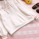 Hand Embroidered Japanese Kitten Hoodie for Kawaii Fashion Lovers - hoodie