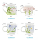 Hand Painted 3D Ceramic Floral Mug for an Elegant Morning Routine - cup