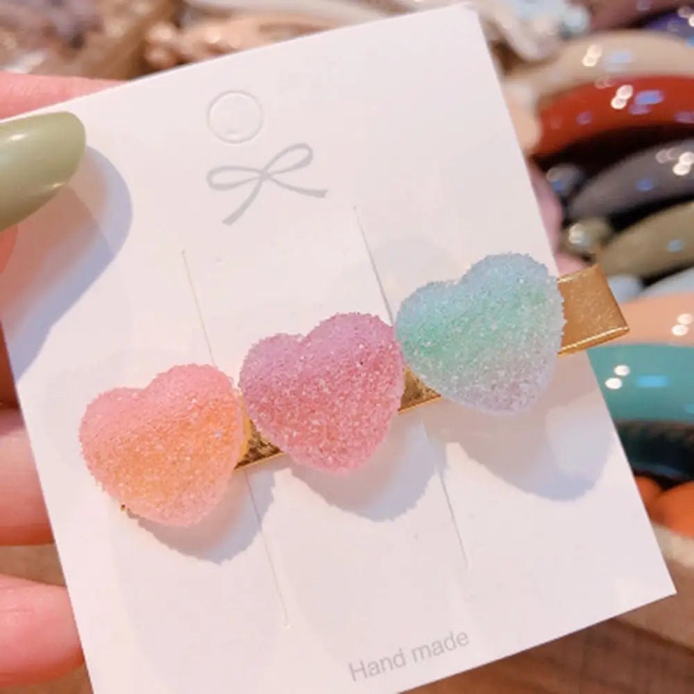 Handcrafted 3D Heart Shaped Sugar Candy Hair Clips - Cosparty