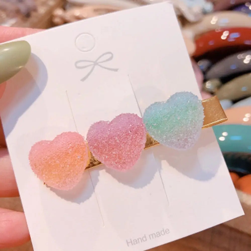 Handcrafted 3D Heart Shaped Sugar Candy Hair Clips - hair accessory