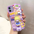 Handmade Kawaii Anime Girl 3D Phone Case with Sweet Cabochons - Cosparty