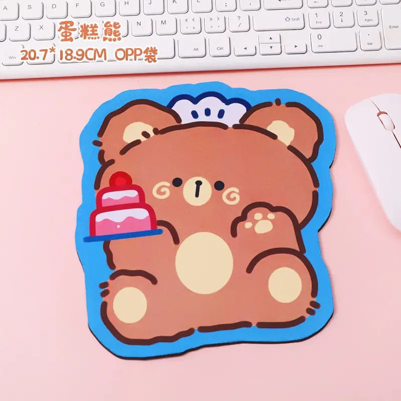 Happy Bear Gaming Kawaii Teddy Bear Mouse Pad 20x20cm - mouse pad