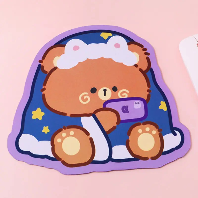 Happy Bear Gaming Kawaii Teddy Bear Mouse Pad 20x20cm - Camera Bear - mouse pad