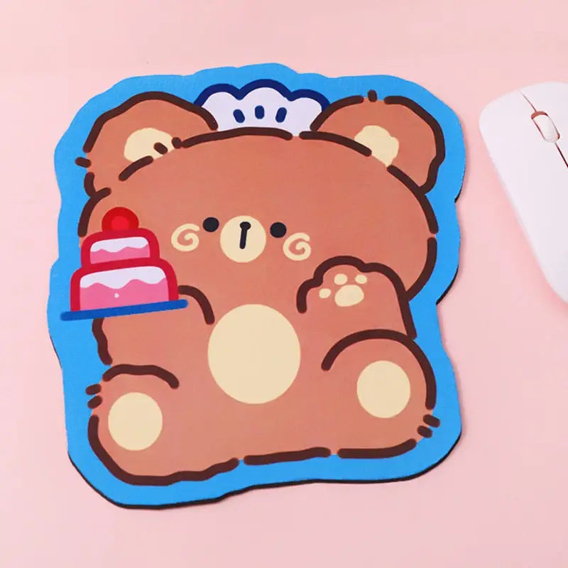 Happy Bear Gaming Kawaii Teddy Bear Mouse Pad 20x20cm - Birthday Bear - mouse pad