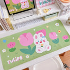 Happy Bear Gaming Mousepads for Adorable Kawaii Gameplay - Tulip Rabbit - mouse pad