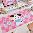 Happy Bear Gaming Mousepads for Adorable Kawaii Gameplay - Pink Puppy - mouse pad