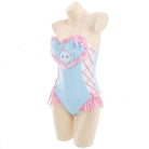 Happy Bunny High Quality Ruffled Adult Onesie Romper and Swimsuit - Cosparty