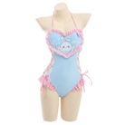 Happy Bunny High Quality Ruffled Adult Onesie Romper and Swimsuit - onesie